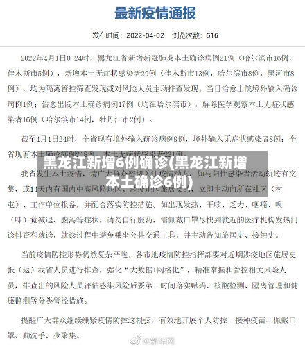 黑龙江新增6例确诊(黑龙江新增本土确诊6例)-第2张图片