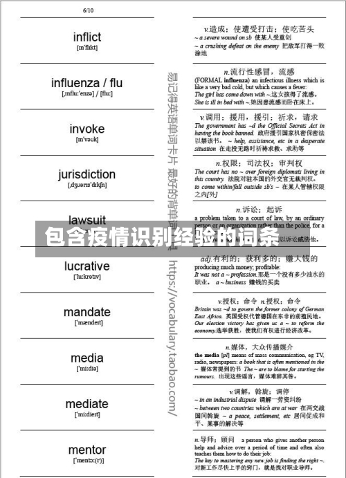 包含疫情识别经验的词条