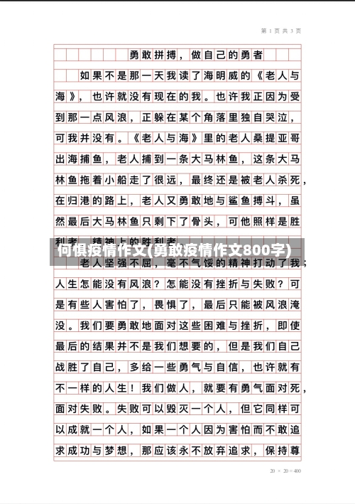 何惧疫情作文(勇敢疫情作文800字)-第3张图片